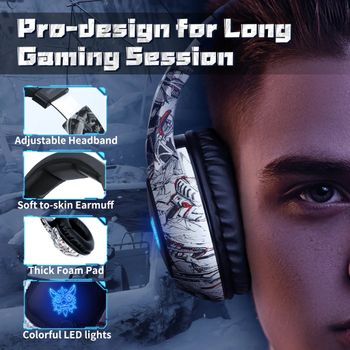  Onikuma K19 Camo White gaming headphones (žaidimų ausinės)