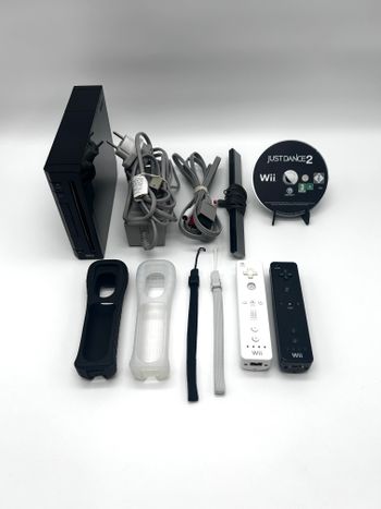 Nintendo Wii RVL-001 Žaidimų Konsolės Pilnas Juodas Rinkinys