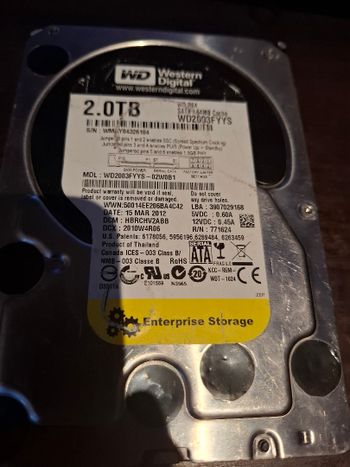 Western Digital WD SE 2 TB HDD Storage