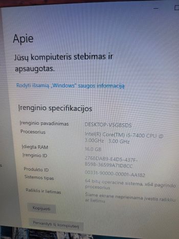 Parduodu tvarkingą I5 7400 dėžę 
