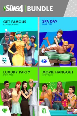 The Sims™ 4 Live Lavishly Bundle - Get Famous, Spa Day, Luxury Party Stuff, Movie Hangout Stuff (DLC) cover