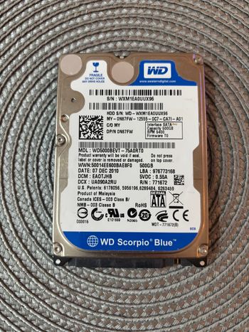 WD BLUE 500GB HDD