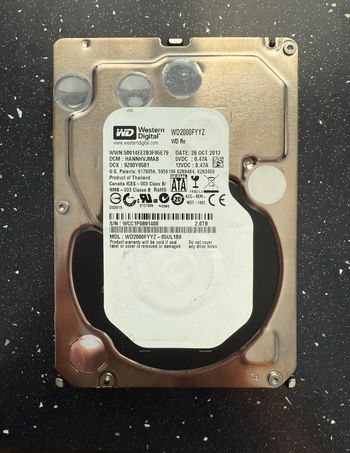 Western Digital RE 2 TB HDD Storage