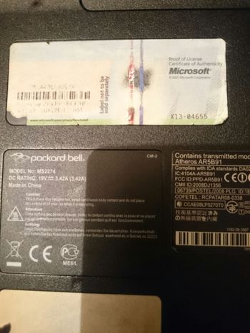 Buy Packard bell easy note Model no ms2274 REMONTUI