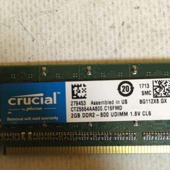 Crucial 2 GB (1 x 2 GB) DDR2-800 Green PC RAM