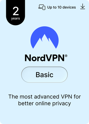 NordVPN Basic - 2 Year - 10 Devices (PC/MAC/Mobile) Premium VPN Software Subscription Key UNITED STATES