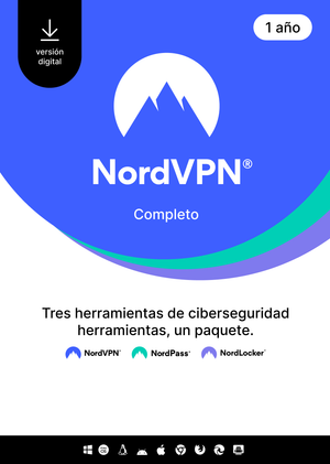 NordVPN Complete - 10 Devices - 1 Year (PC/MAC/MOBILE) VPN & Cybersecurity Software Subscription Key SPAIN