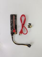 Riser PCI Express Adapter PCE164P-N09 V011-PRO for Bitcoin mining juoda-raudona