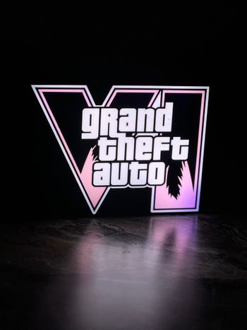 GameZone logotipas GTA 6 šviesdėžė su LED pašvietimu