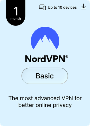 NordVPN Basic - 1 Month - 10 Devices (PC/MAC/Mobile) Premium VPN Software Subscription Key GLOBAL