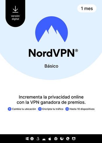 NordVPN Básico - 1 mes - 10 dispositivos (PC/MAC/Mobile) Software VPN Premium - ESPAÑA