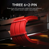 Redeem ASIAHORSE Sleeve Extension Cable raudoni/balti
