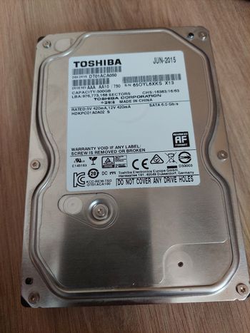Toshiba 500 GB HDD Storage