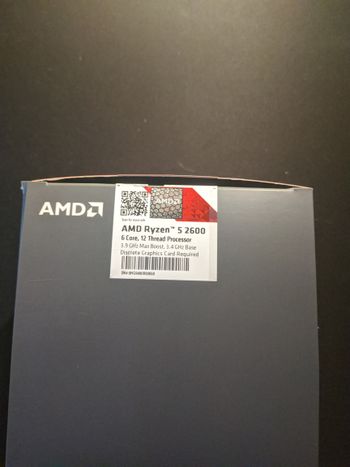 AMD Ryzen 5 2600 3.4-3.9 GHz AM4 6-Core CPU