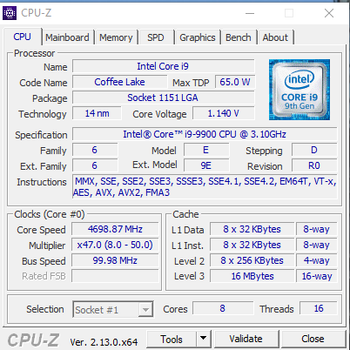 Buy Intel Core i9-9900 3.1-5.0 GHz LGA1151 8-Core OEM/Tray CPU