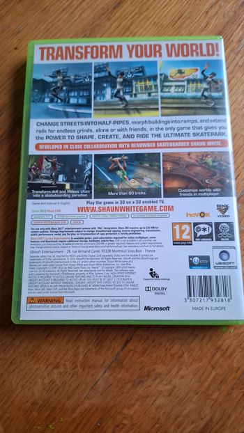 Shaun White Skateboarding Xbox 360