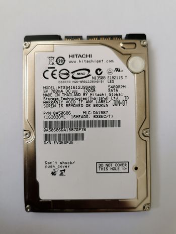 HDD HITACHI HTS541612J9SA00 120GB 2.5"