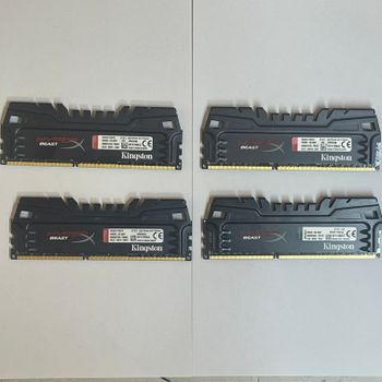 32GB Kit (4x 8GB) DDR3 Kingston HyperX Beast 2400MHz CL11 1.65v HX324C11T3K2/16 RAM Operatyvioji atmintis PC atmintis Gaming Ramas stick kompiuterio
