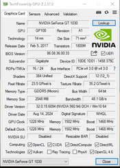 Gigabyte GeForce GT 1030 2 GB 1252-1506 Mhz PCIe x16 GPU