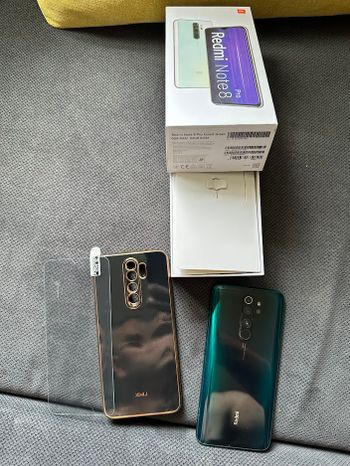 Xiaomi redmi note 8 pro + 4dėklai + papildoma grūdinto stiklo apsauga
