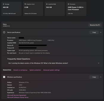 Žaidimų kompiuteris – RX570 8GB / R3 4100 / 16GB DDR4 RAM / SSD 