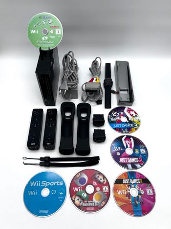 Nintendo Wii RVL-101 Žaidimų Konsolės Pilnas Juodas Rinkinys