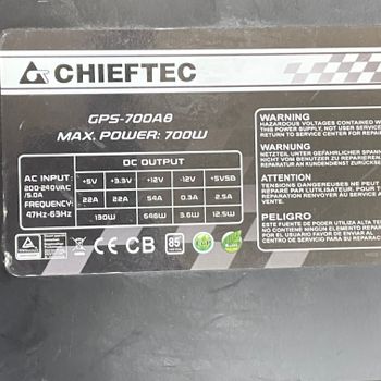 CHIEFTEC GPS-700A8 700W GPU 2x8 CPU 1x8 PSU maitinimo blokas PC Power supply maitekas maitblokis