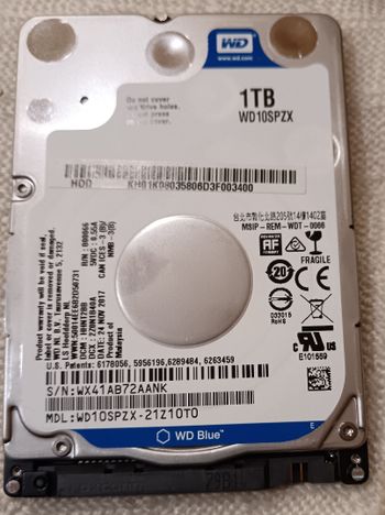 Western Digital 1 TB HDD Storage