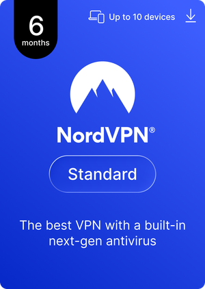 NordVPN Standard - 6 Month - 10 Devices (PC/MAC/Mobile) Best VPN & Next-Gen Antivirus Software Subscription Key UNITED STATES