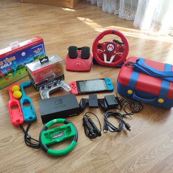 Nintendo Switch V2, Blue & Red, 32GB didelis komplektas 