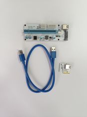 Riser PCI Express Adapter PCE164P-N06/ VER-008S for Bitcoin mining mėlyna-balta