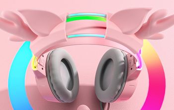  Onikuma X15 Pro Pink Deer Horns gaming headphones (žaidimų ausinės) for sale