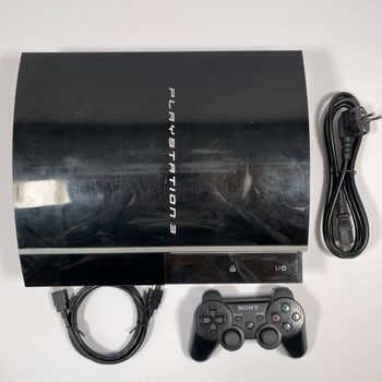 Sony PlayStation 3 CECHL04 PS3 Black Console + Cables and a Controller