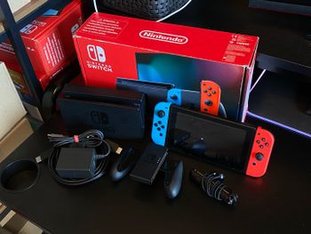 Nintendo Switch V2, 32GB, Neon Blue & Red