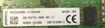 kingston hp26d4s9s8me-8 s1908uh9g 8gb ddr4 pc4 2666v sa1 11 ram operatyvioji atmintis