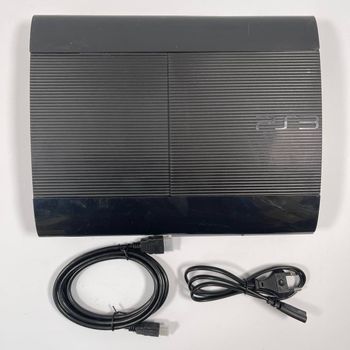 Sony PlayStation 3 Super Slim PS3 Slim, Black, 500GB + Cables
