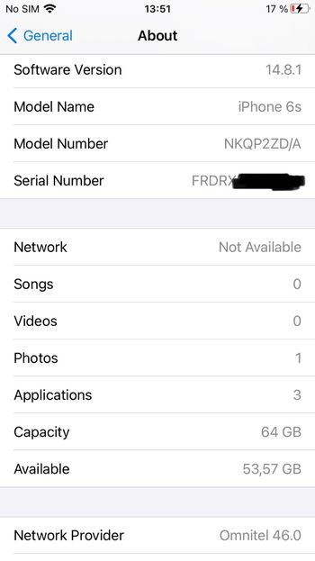 Apple iPhone 6s 64GB Silver