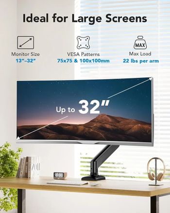 Redeem Reguliuojamas aliuminis monitoriaus laikiklis (13"–32", iki 9.98 kg) Tvirtas ir 