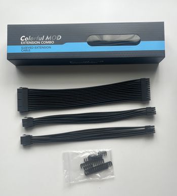 ColorfulMod NAUJI Juodi PSU MAITBLOKIO LAIDAI CABLE EXTENSIONS