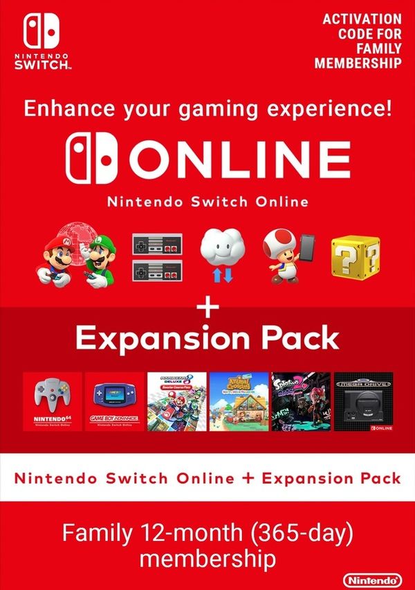 Nintendo Switch Online 12 Month Family Membership + Expansion Pack eShop Key SWITZERLAND