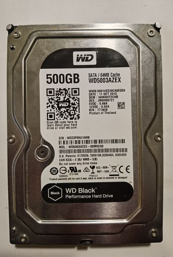 Western Digital Caviar Black 500 GB HDD Storage