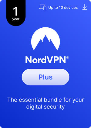 NordVPN Plus - 1 Year - 10 Devices - (PC/MAC/MOBILE) Essential Digital Security Bundle Software Subscription Key UNITED STATES