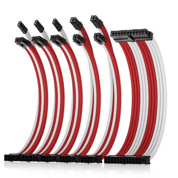 ASIAHORSE Sleeve Extension Cable raudoni/balti