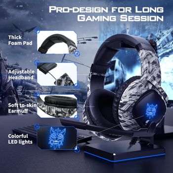 Get  Onikuma K19 Camo White gaming headphones (žaidimų ausinės)