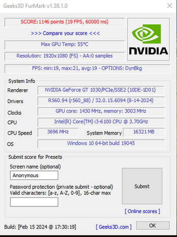 Gigabyte GeForce GT 1030 2 GB 1252-1506 Mhz PCIe x16 GPU