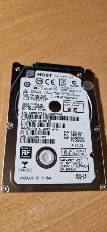 HGST HTS545050A7E680 500GB SLIM