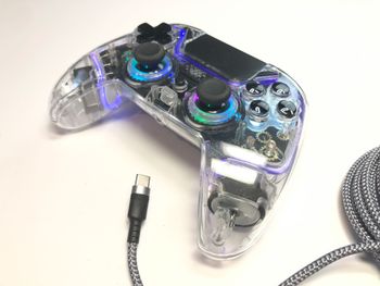 Redeem Deltaco Gaming GAM-169-T Transparent Wireless Controller PS4, PC, Android, iOS