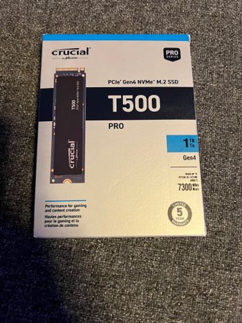 Naujas Crucial T500 1TB m.2 SSD CT1000T500SSD8