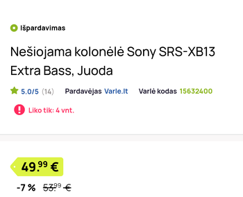 Buy Nauja sony kolonėlė , extra bass