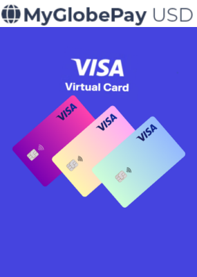 Virtual Visa Debit Card 300 USD MyGlobePay Key GLOBAL
